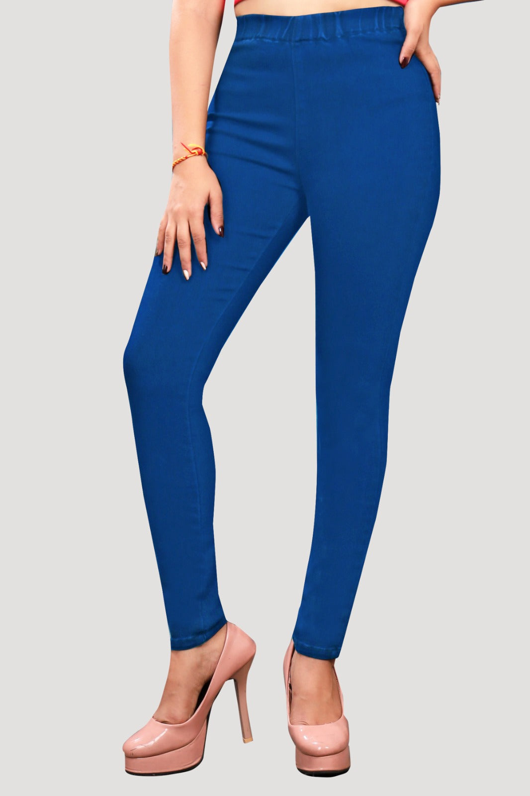 Woman's Elasticated Waist Jeans Rummy Control Stretch Ladies Denim Jeggings