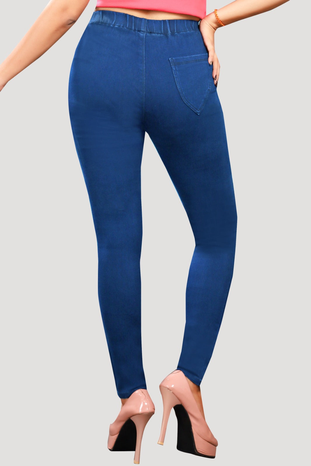 Woman's Elasticated Waist Jeans Rummy Control Stretch Ladies Denim Jeggings