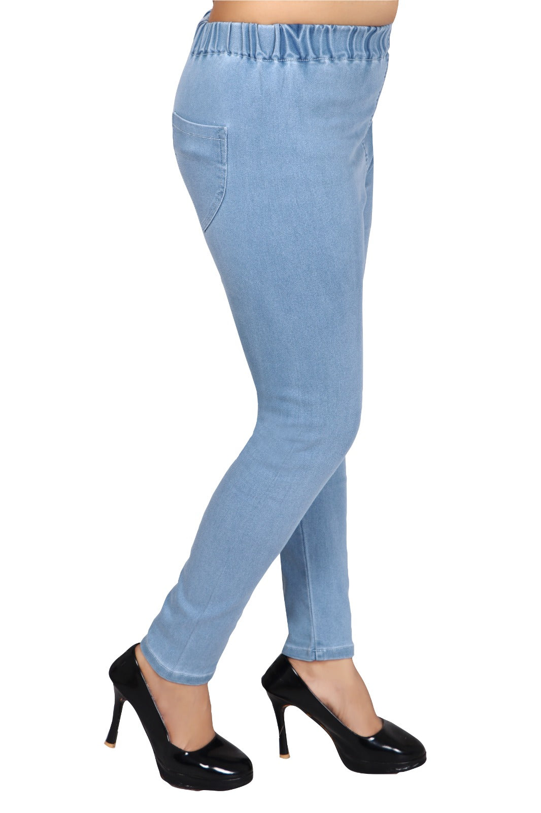 Woman's Elasticated Waist Jeans Rummy Control Stretch Ladies Denim Jeggings