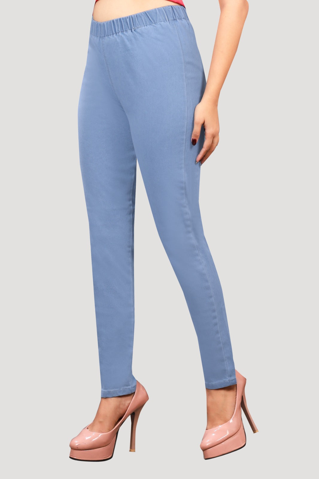 Woman's Elasticated Waist Jeans Rummy Control Stretch Ladies Denim Jeggings