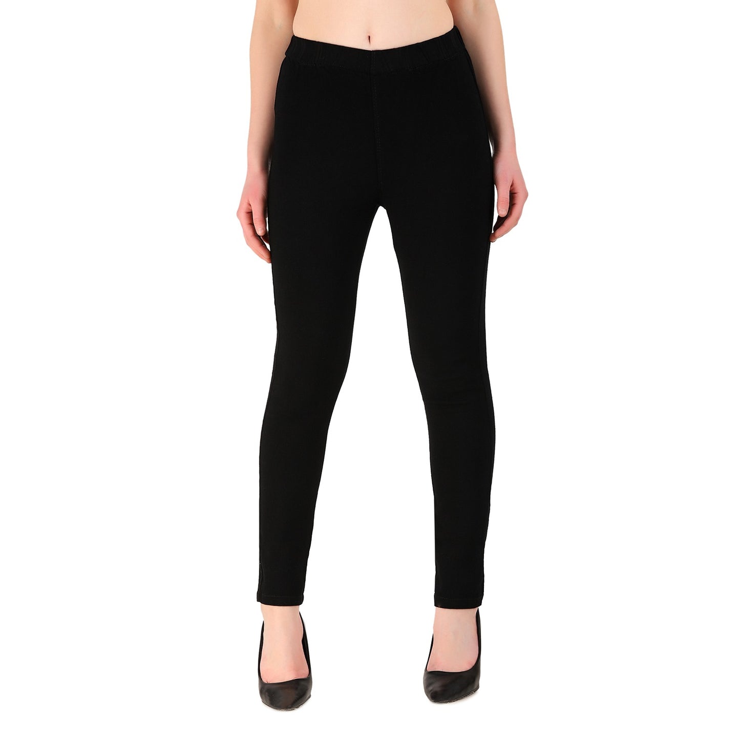 Woman's Elasticated Waist Jeans Rummy Control Stretch Ladies Denim Jeggings