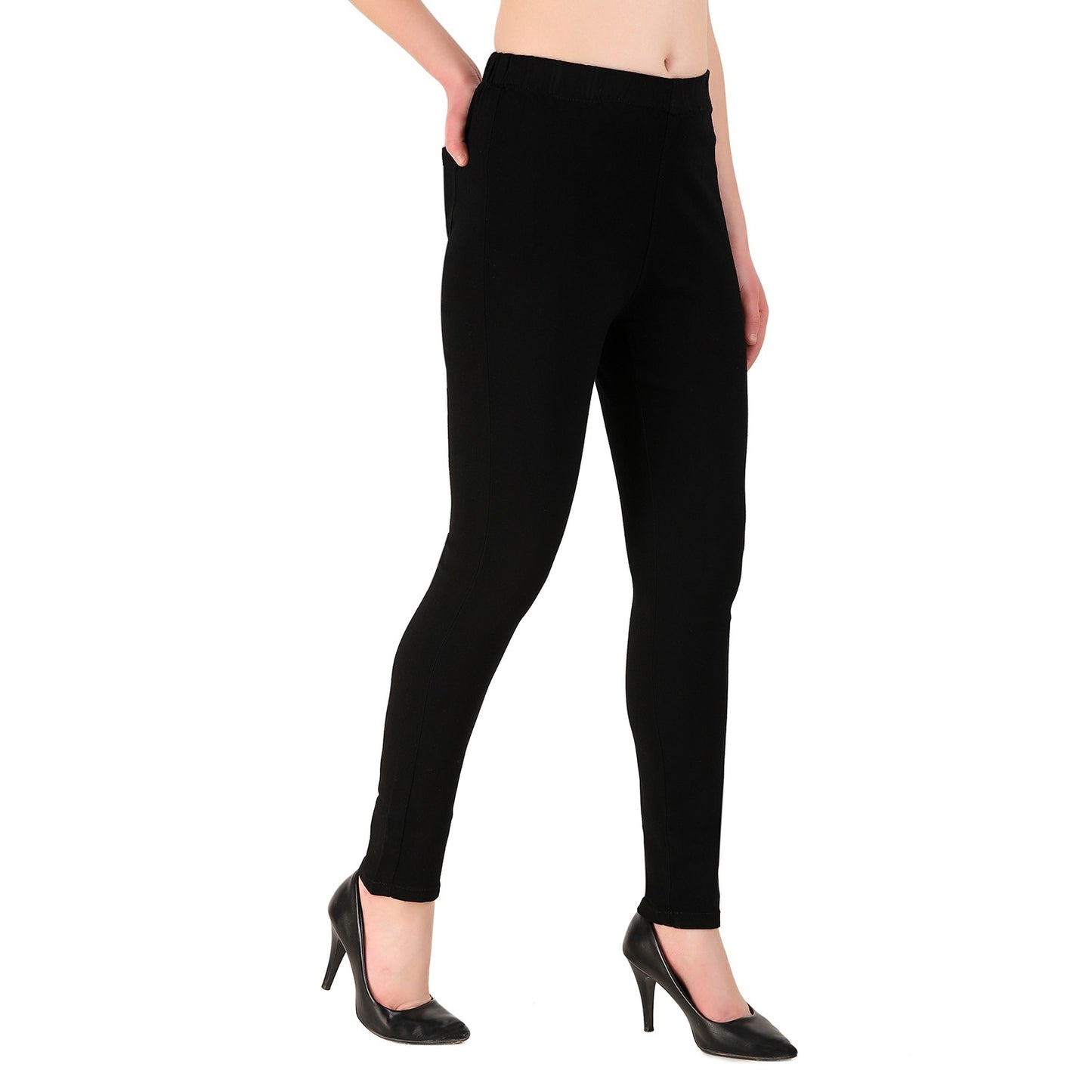 Woman's Elasticated Waist Jeans Rummy Control Stretch Ladies Denim Jeggings