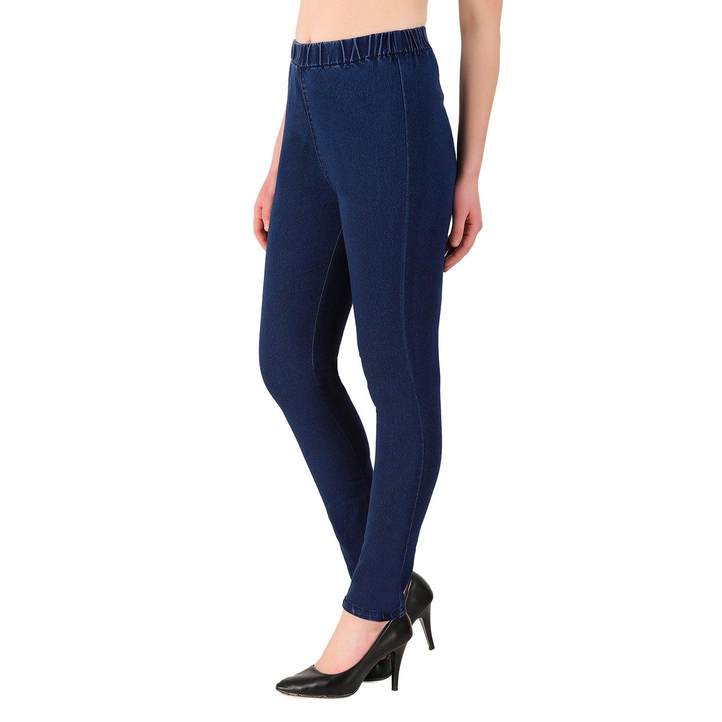 Woman's Elasticated Waist Jeans Rummy Control Stretch Ladies Denim Jeggings
