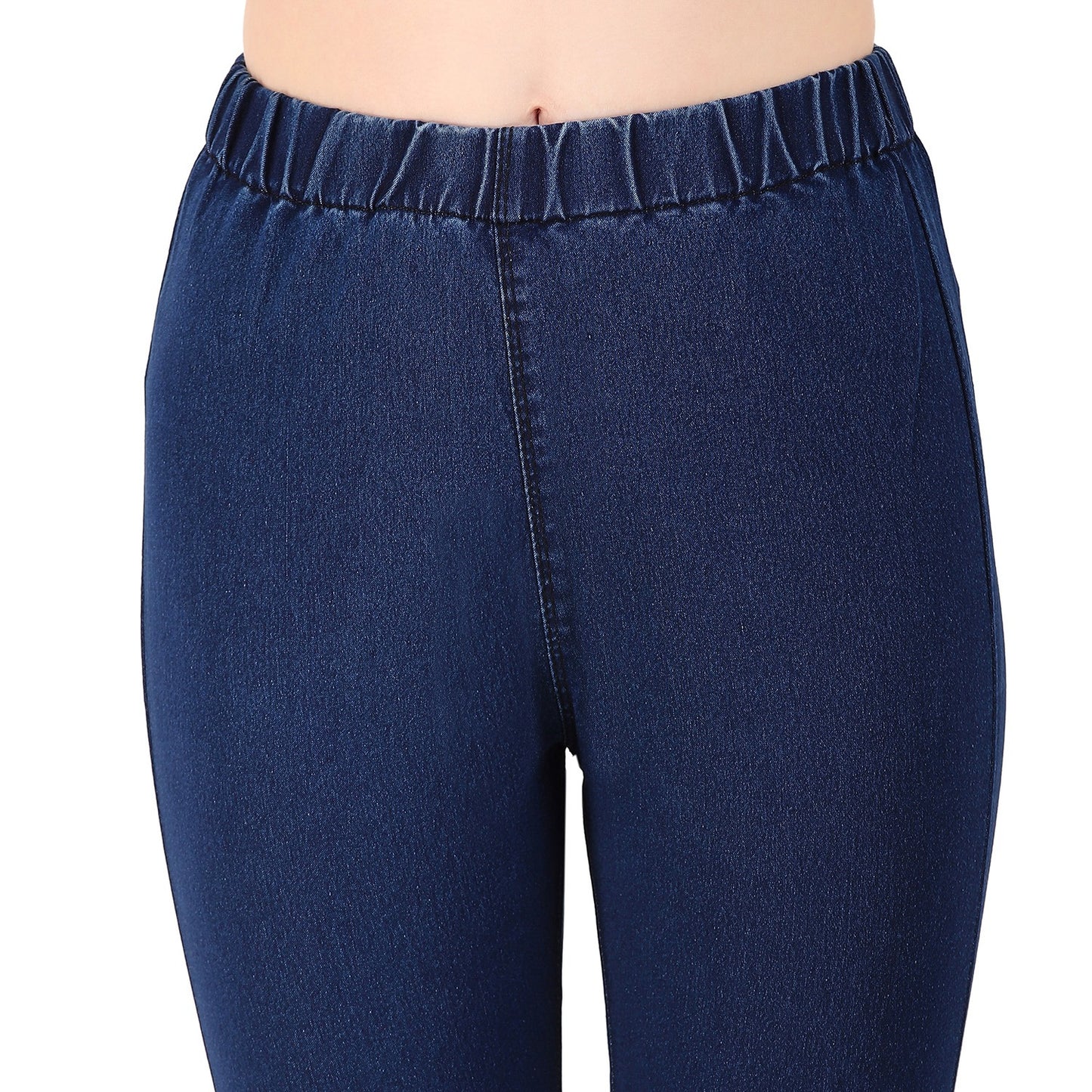 Woman's Elasticated Waist Jeans Rummy Control Stretch Ladies Denim Jeggings