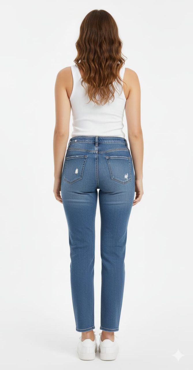 Women's Black Ripped Jeans, high Waisted Jeans for Women, Distressed Denim, Skinny Jeans Women UK.